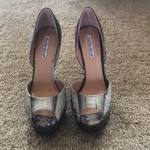 Charles David snake-embossed platforms